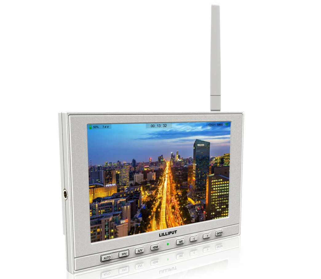 Lilliput 339/W 7 インチ IPS の LED FPV モニターの空中 & 屋外写真、1280 × 800、800: 1、構築で 2600 mah バッテリー、HDMI AV 入力、ビルドでスピーカー